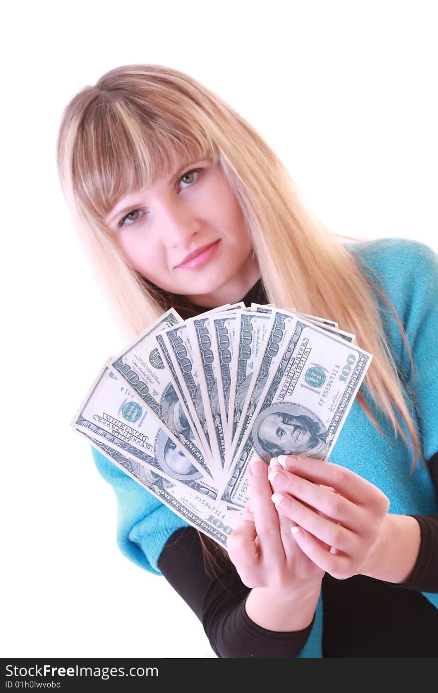 Girl with dollars