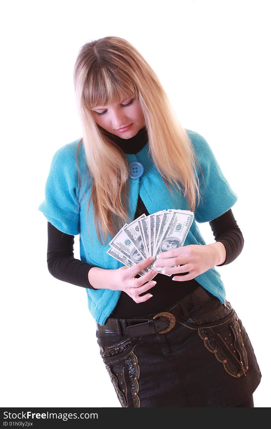 Girl with dollars