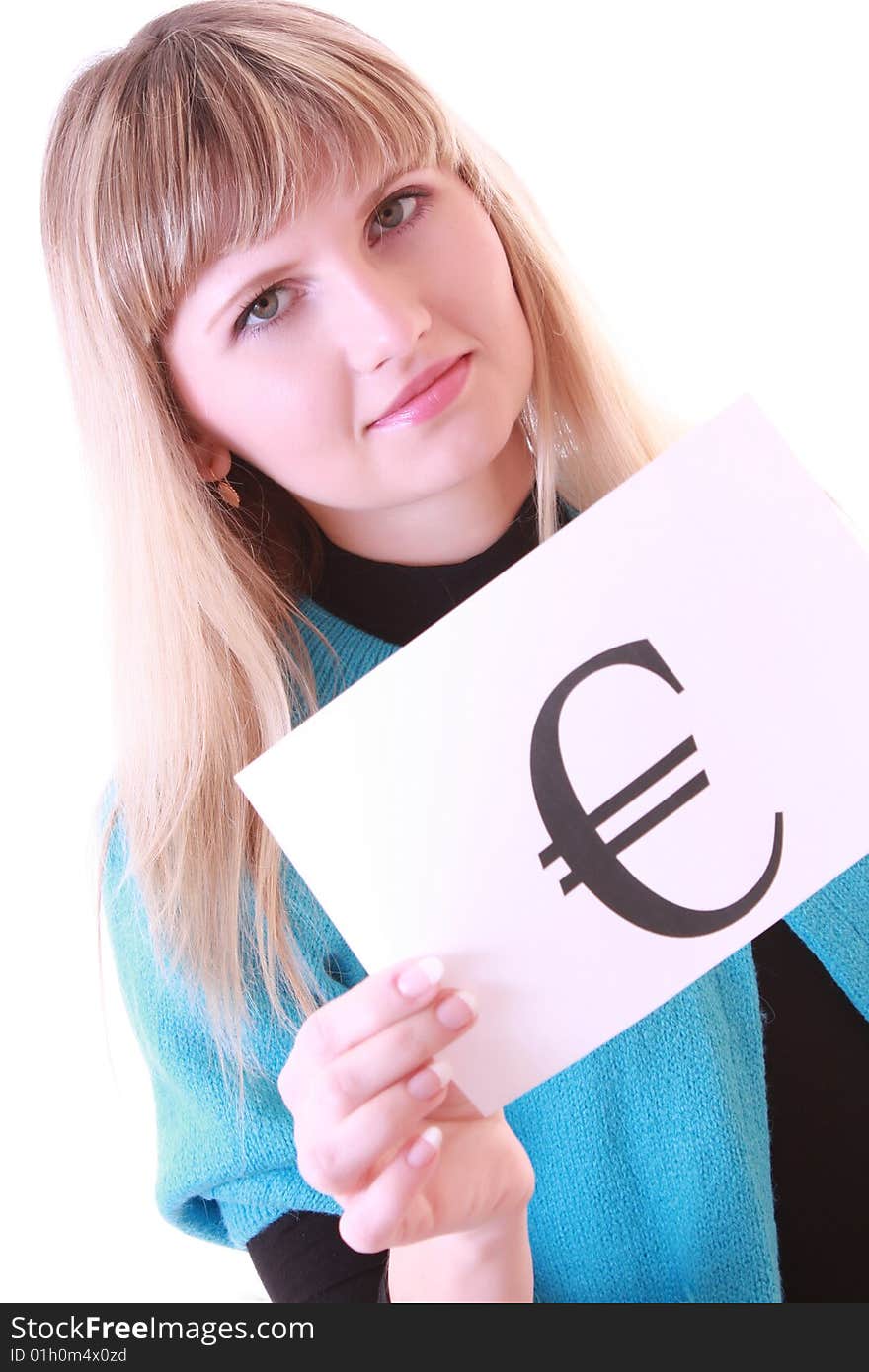 Girl with currency symbol