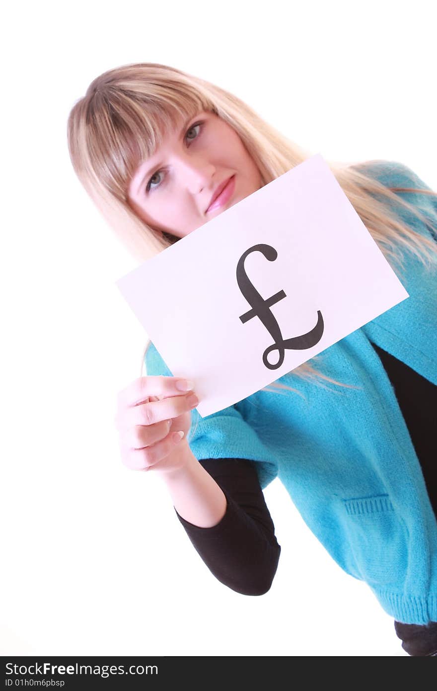 Girl with currency symbol