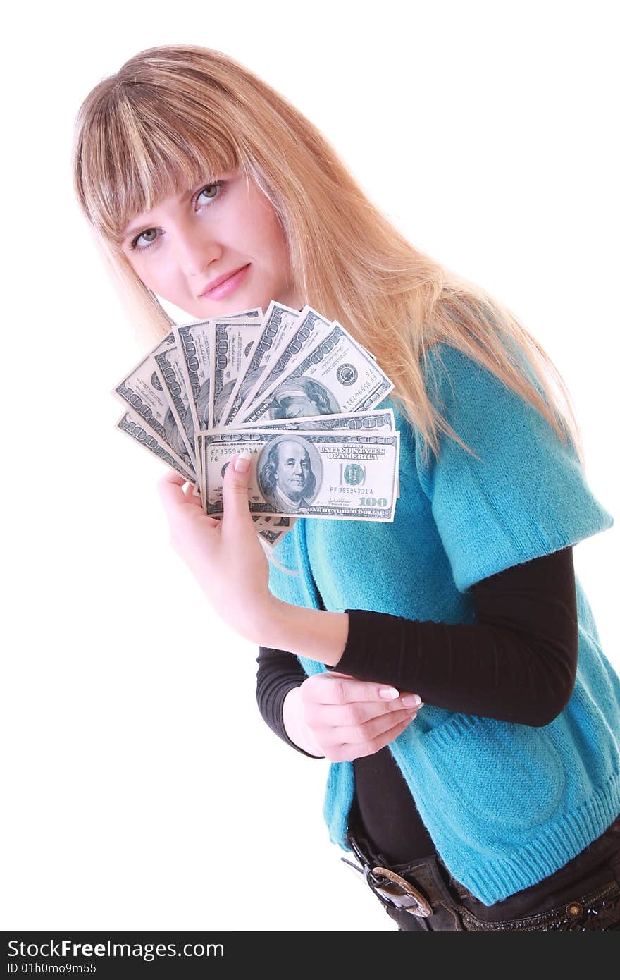 Girl with dollars