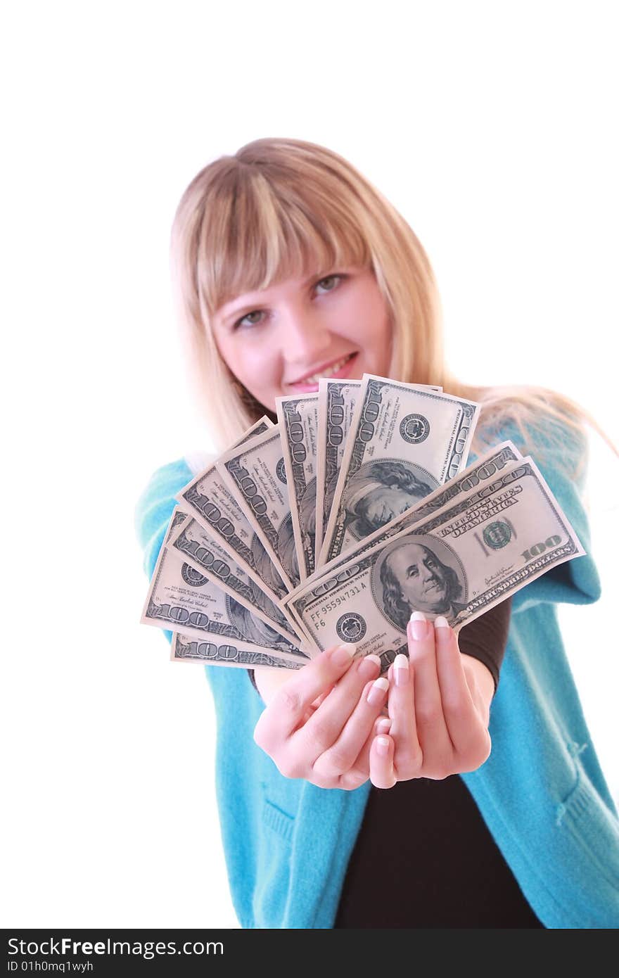 Girl with dollars