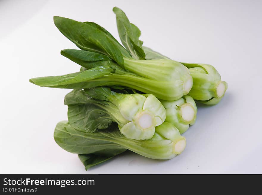 Bunch of fresh bok choy on white background. Bunch of fresh bok choy on white background