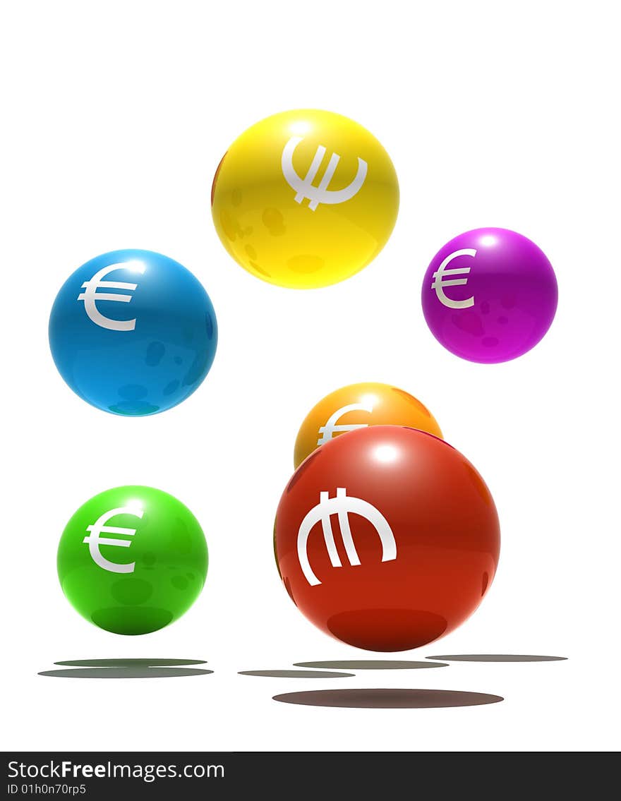 Isolated Spheres With Euro Symbol