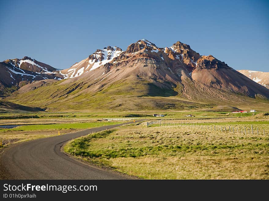 A mountain landscape in Iceland. A mountain landscape in Iceland.