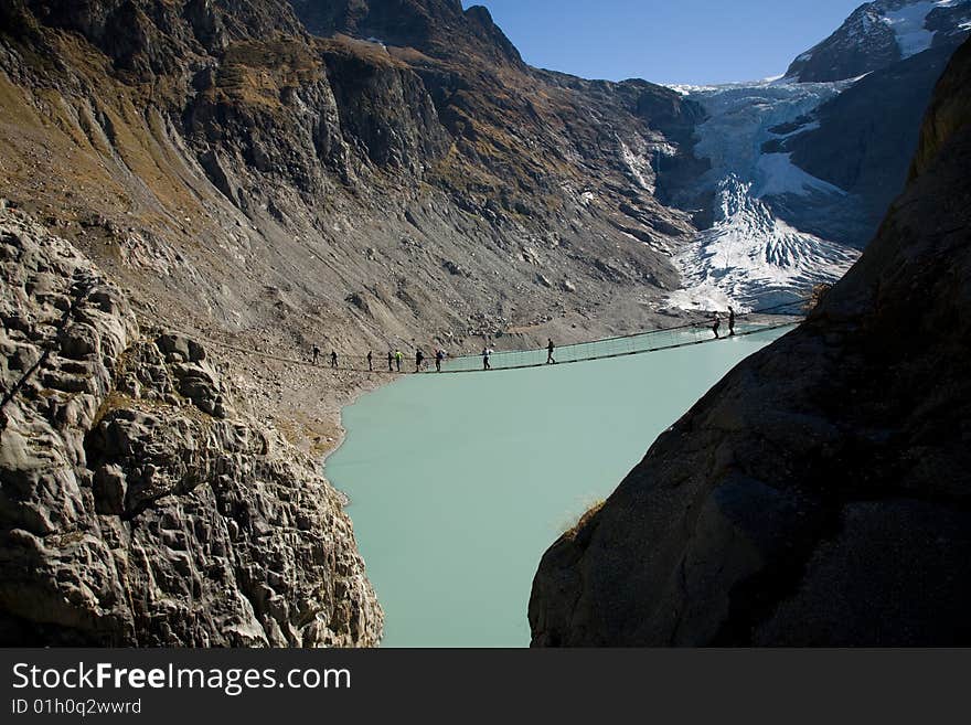 Suspension bridge over Trift