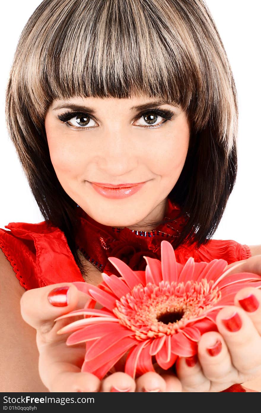 Young Woman In A Red Dress