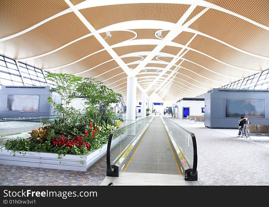 The interior of the airport in shanghai. The interior of the airport in shanghai