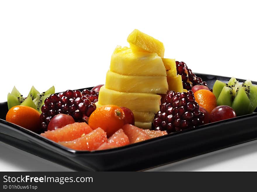 Fruit Plate Isolated on White Background