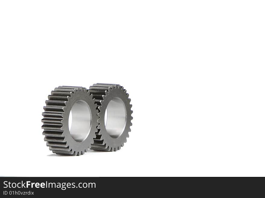 Two isolated gears with white background