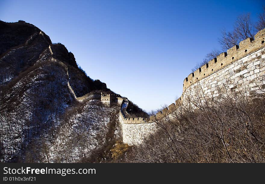 Great wall under the blue sky