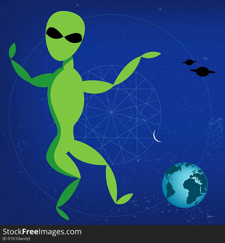 Vector illustration of an alien