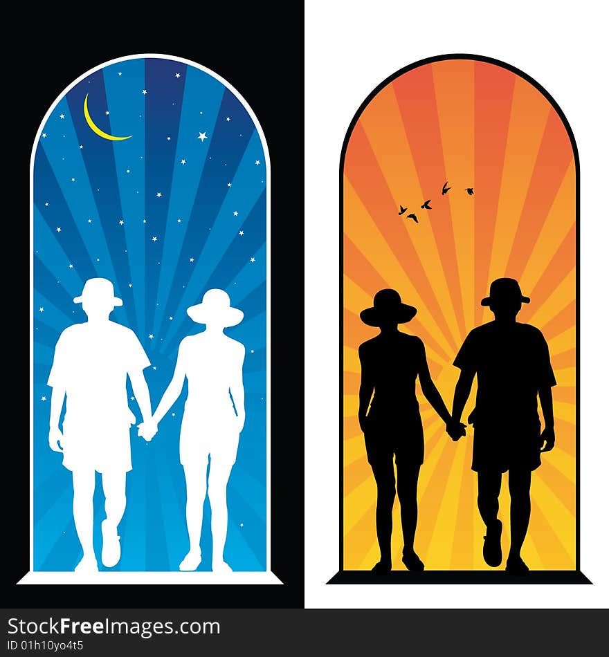 Vector illustration of a couple. Vector illustration of a couple