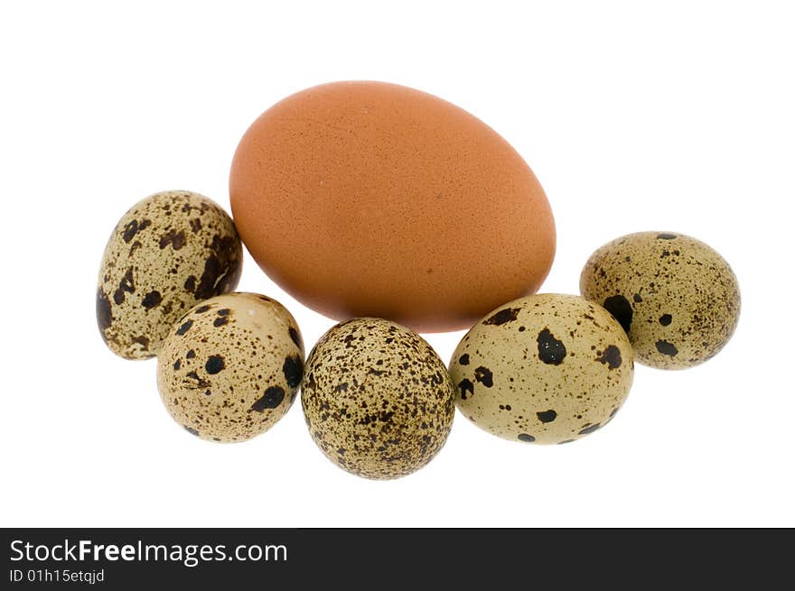 Crude eggs isolated on a white background