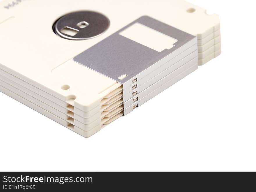 Floppy discs isolated on the white background