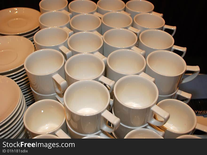 Tea cup and plate on the tables