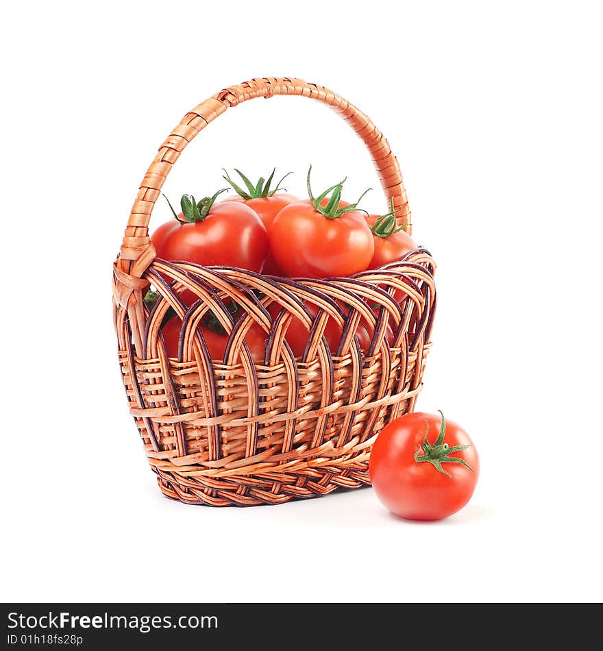 Red tomatoes in a basket