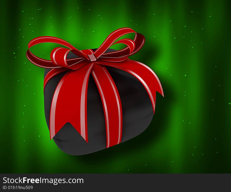 3d generated present with red bow