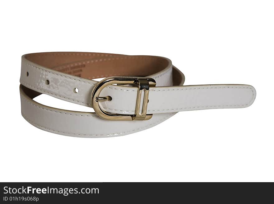 White woman leather belt