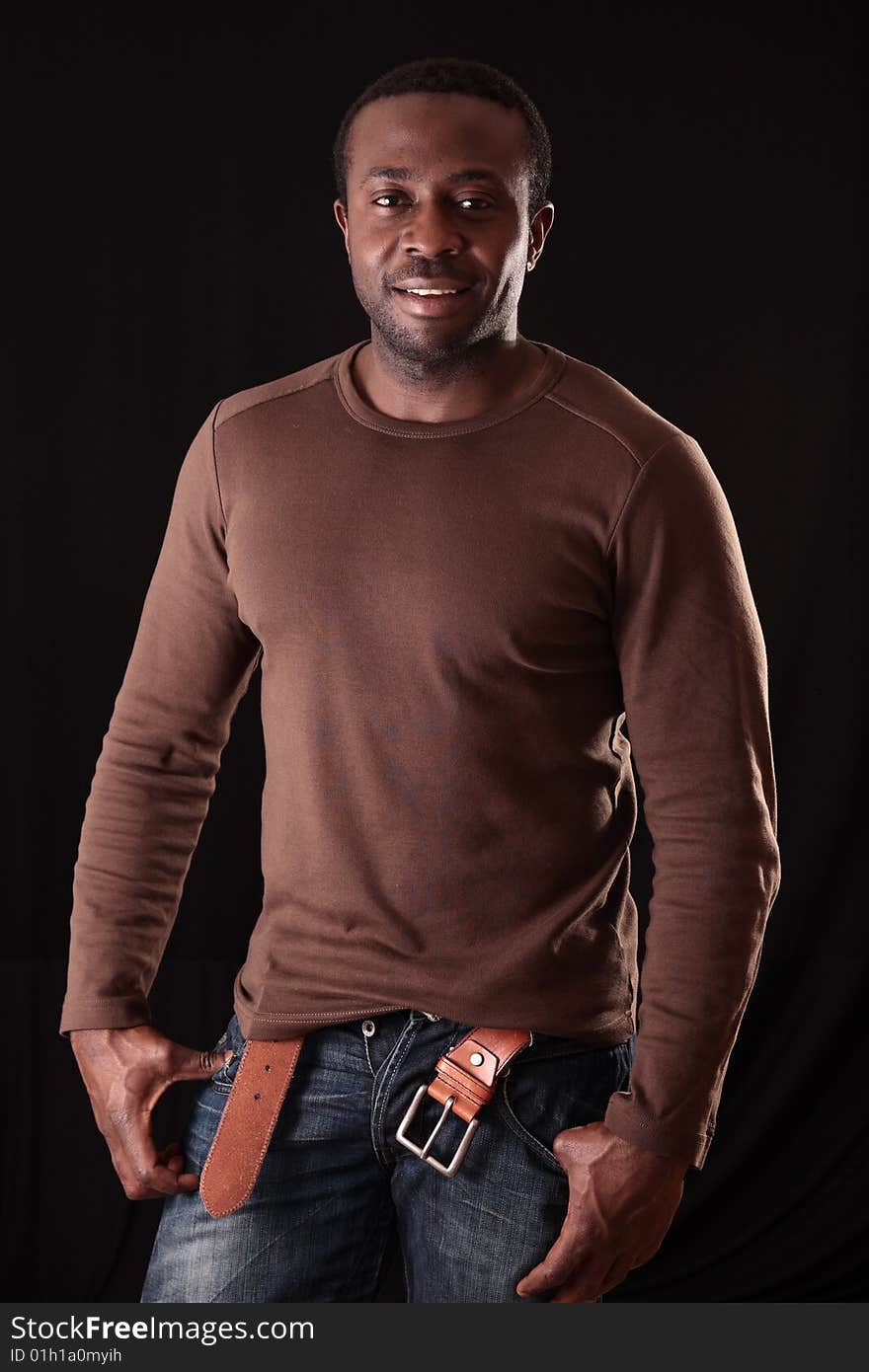 Portrait of a young man in the studio. Portrait of a young man in the studio