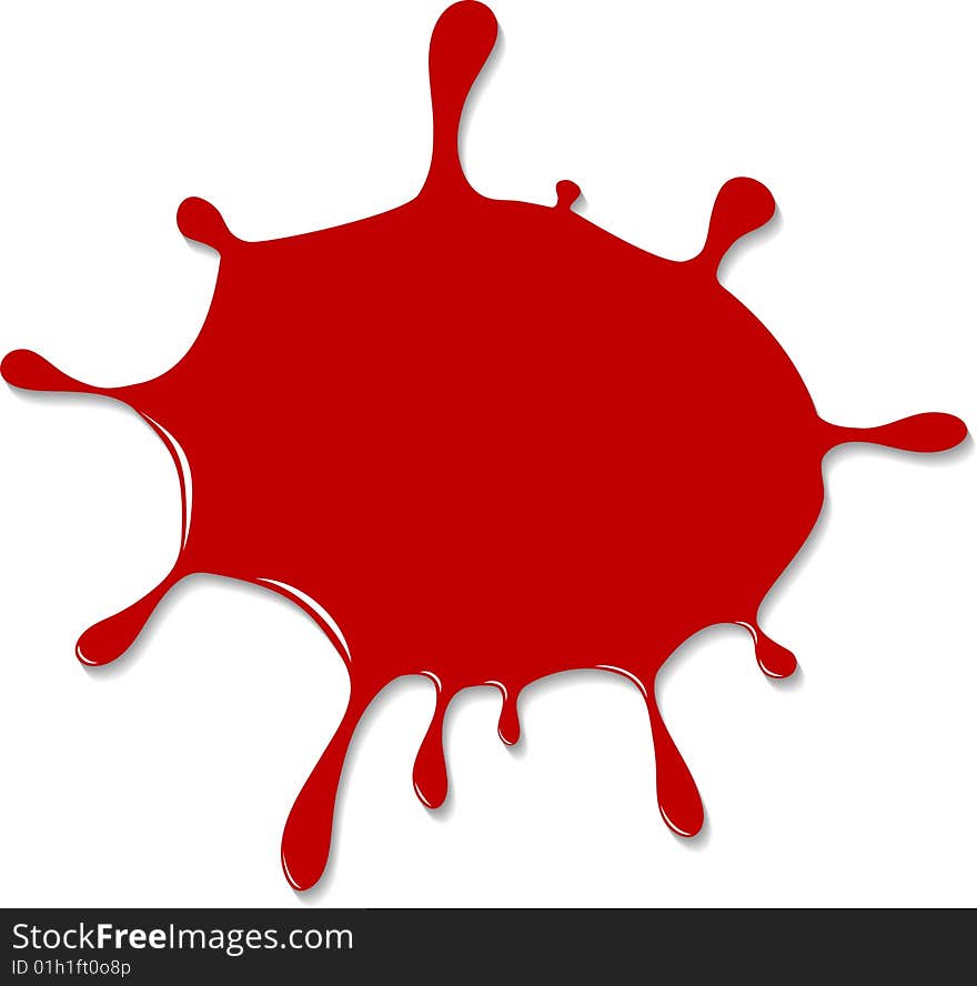 Big red blot. Vector illustration.