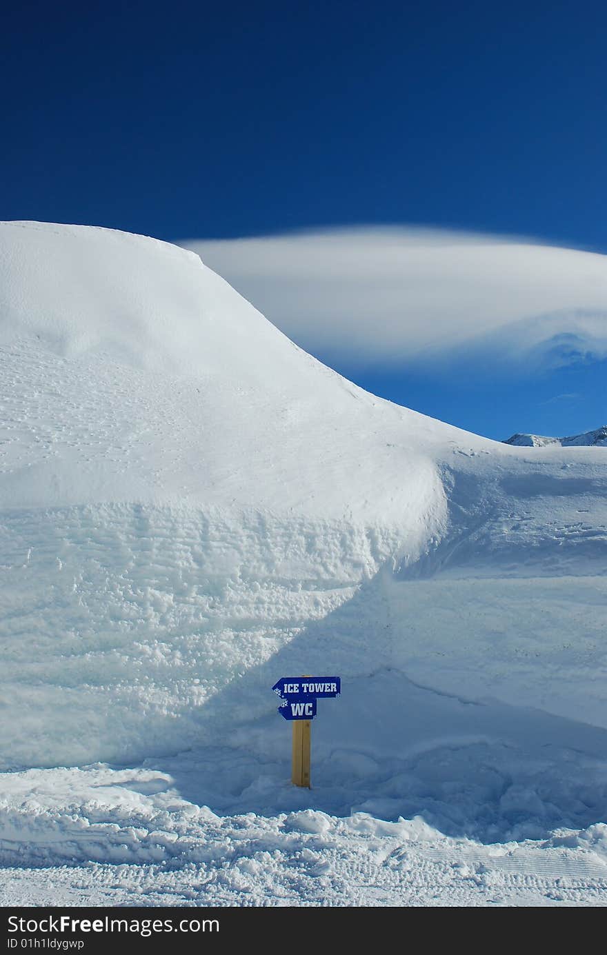 White snow in the mountains