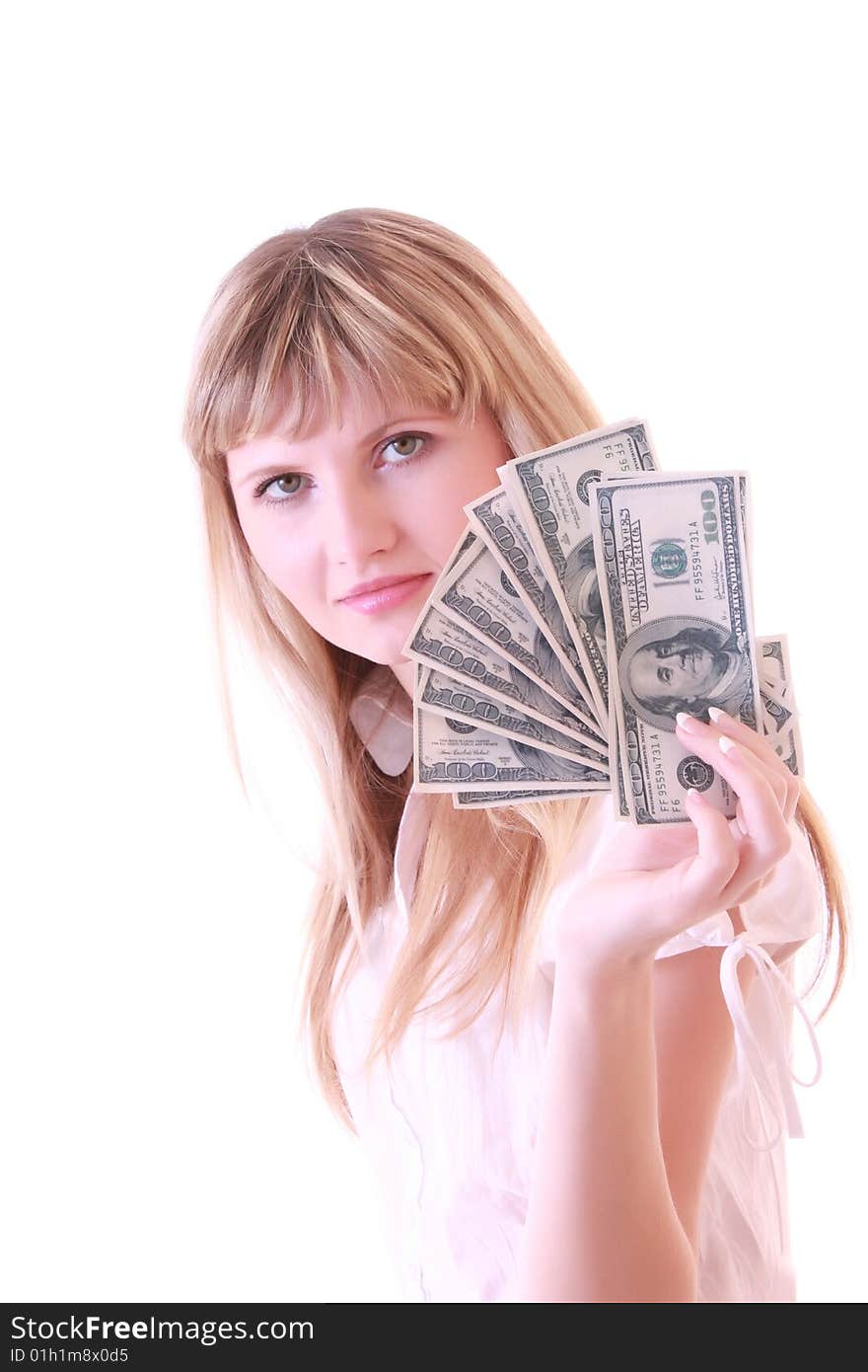 Young Girl With Dollars