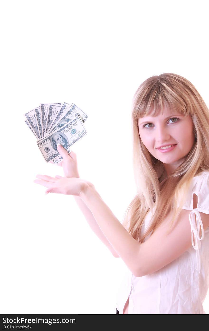 Young Girl With Dollars