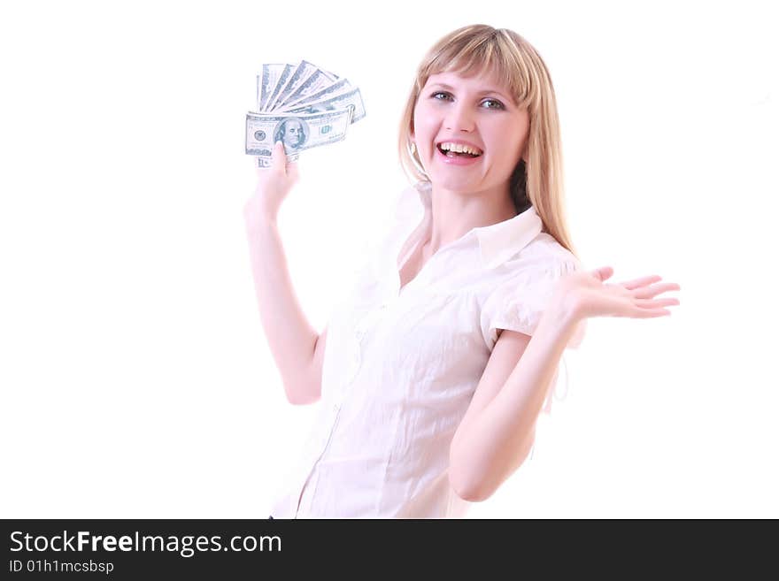 Young Girl With Dollars