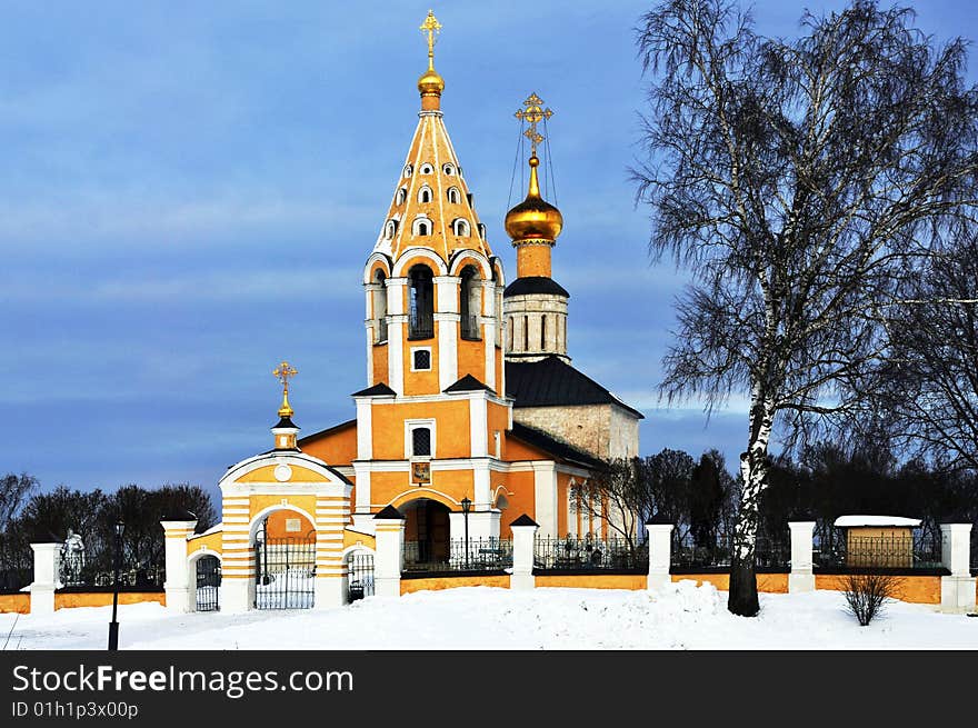 Russian Christian church near river Volga. It was built in 14 age. Russian Christian church near river Volga. It was built in 14 age.