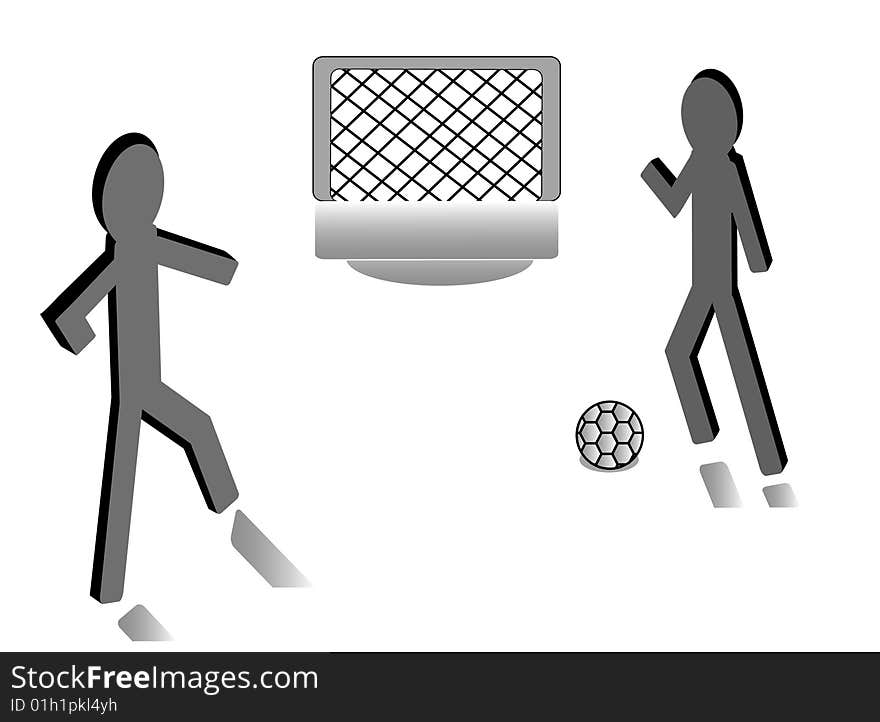 Abstract football player brave attack