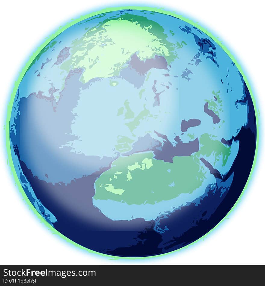 An illustration of planet earth. An illustration of planet earth