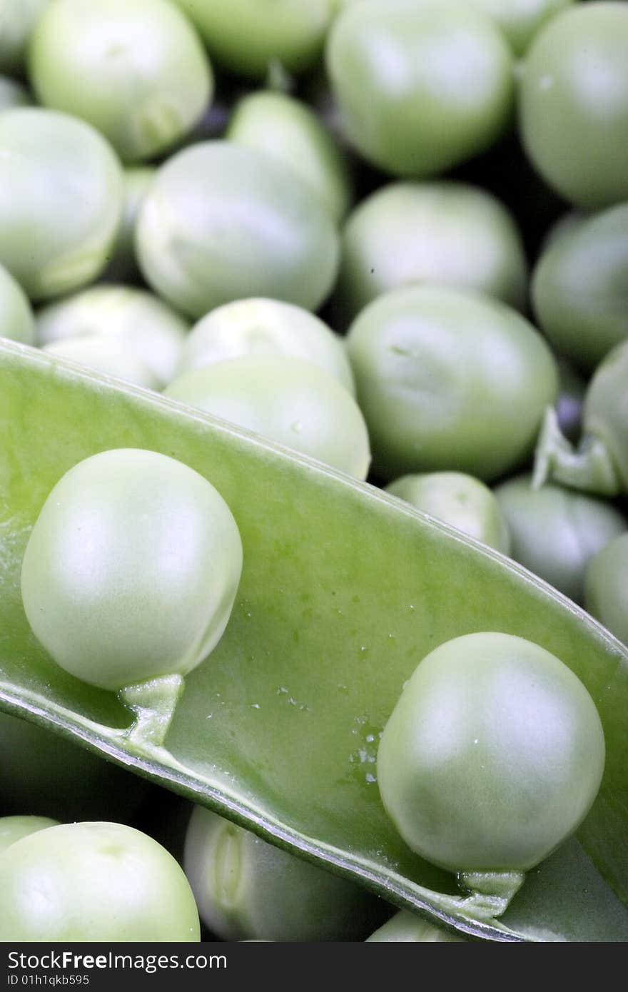 Abstract image of green pea in pod