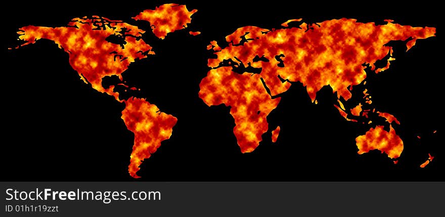 World map , give see each continent location