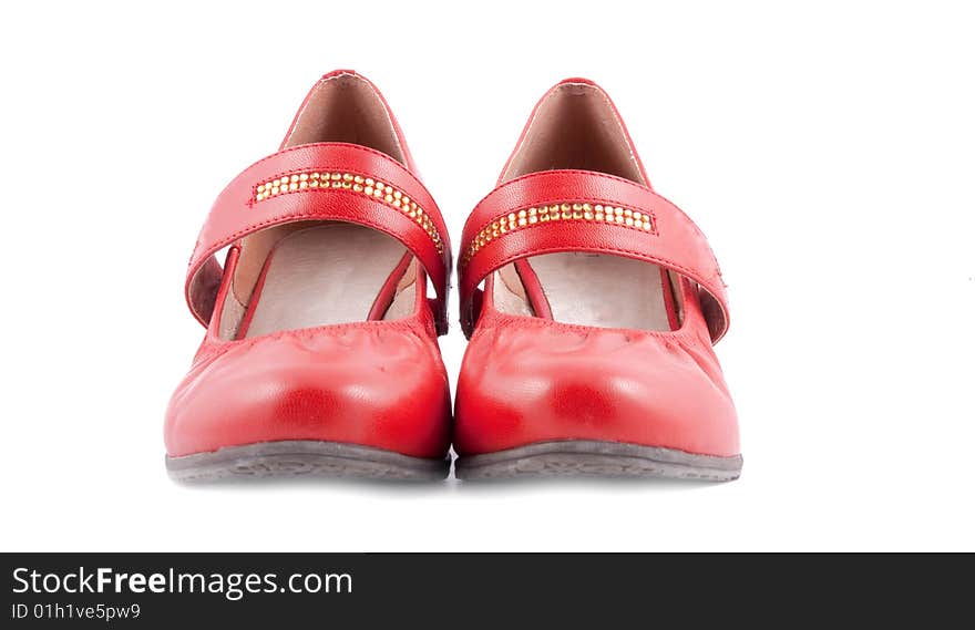 Stylish red Women shoes isolated on white background. Stylish red Women shoes isolated on white background