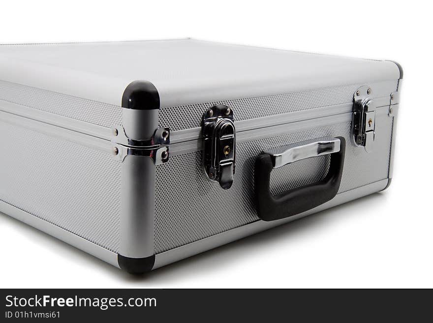 Aluminum case isolated on a white background