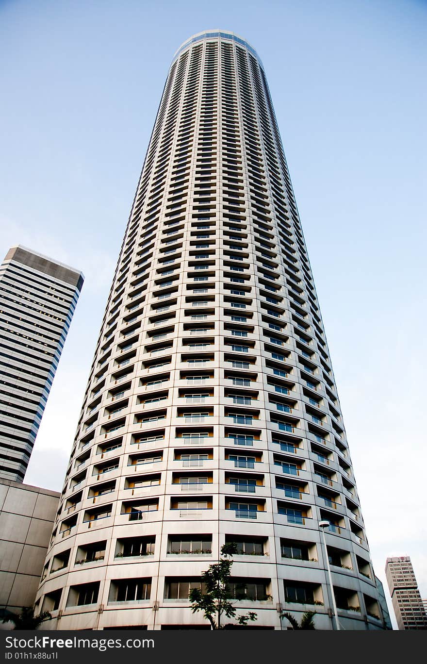 Mdern office building exterior in downtown singapore. Mdern office building exterior in downtown singapore