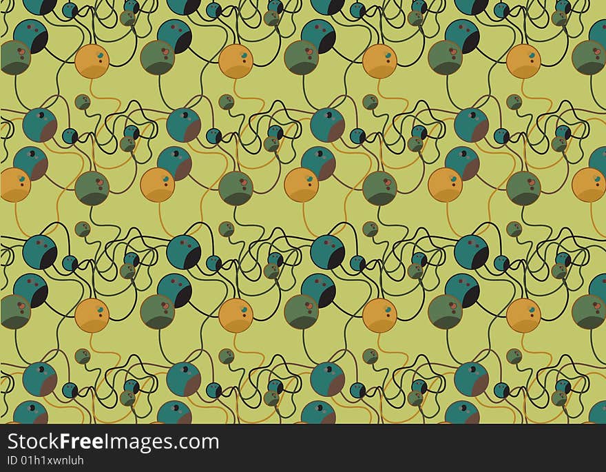 Vector illustration of Colorful beads pattern . Retro abstract funky background . Vector illustration of Colorful beads pattern . Retro abstract funky background .