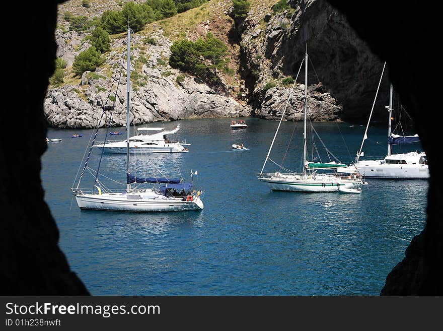 La Calobra beach at the spanish island majorca