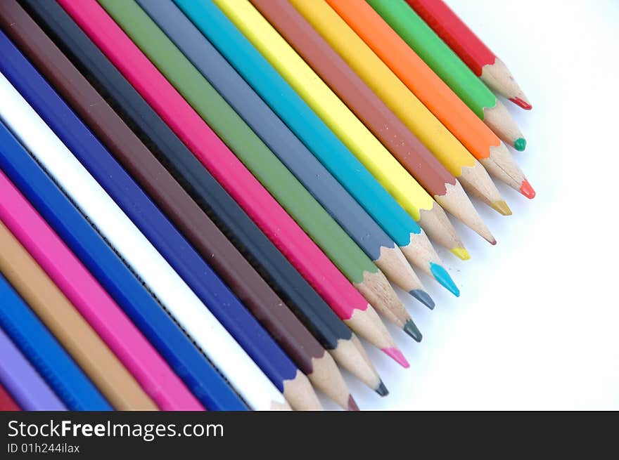 Colorful brushes on white background