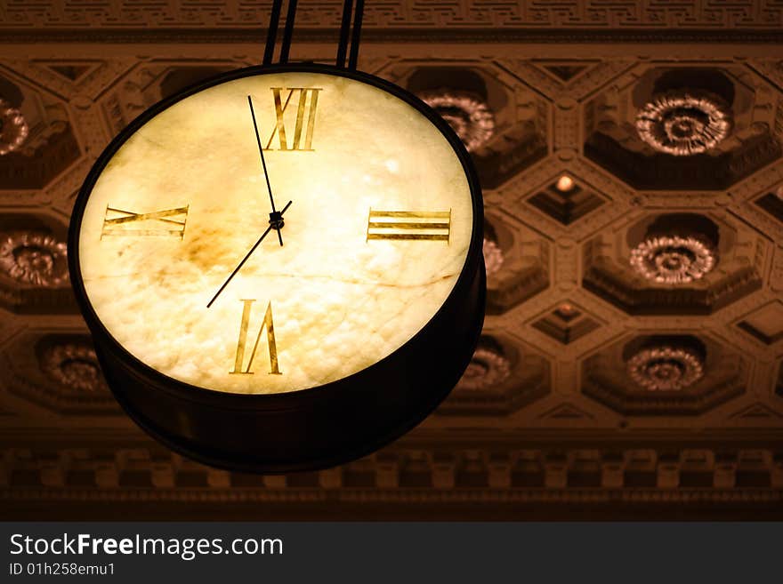 Clock in a luxurious hotel. Clock in a luxurious hotel