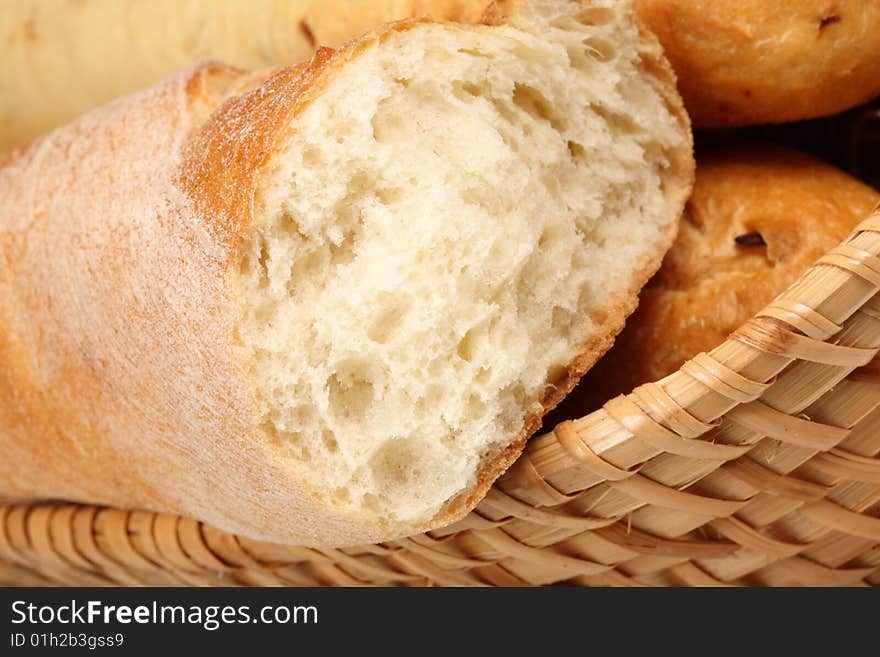 Basket of baguettes.