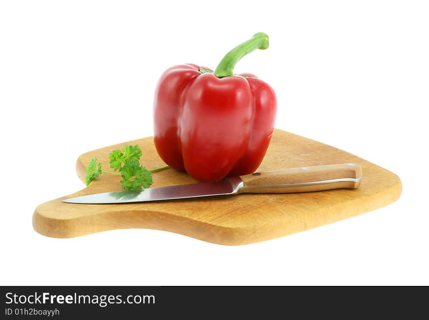 Chopping Board With Paprika.