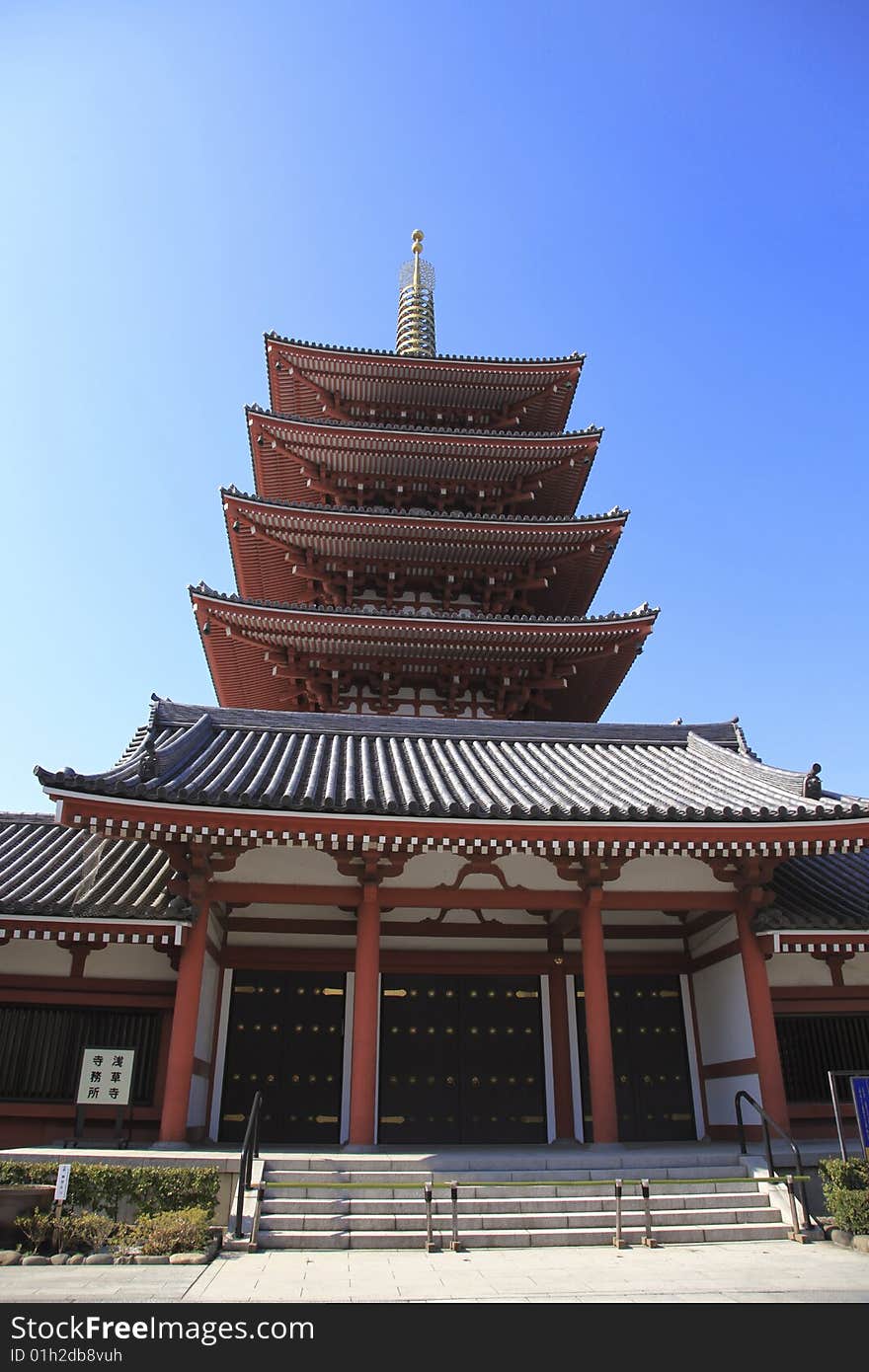 The building of a temple in japan.