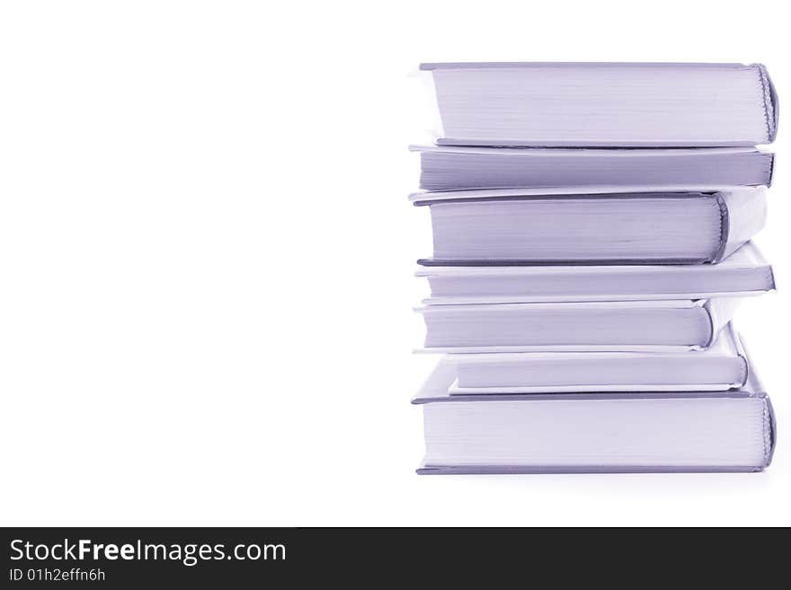 Stack of books isolated on white background