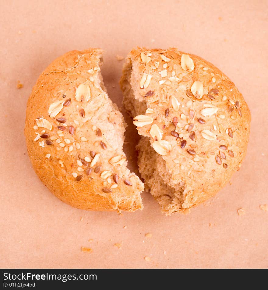 Fresh baked bread close up