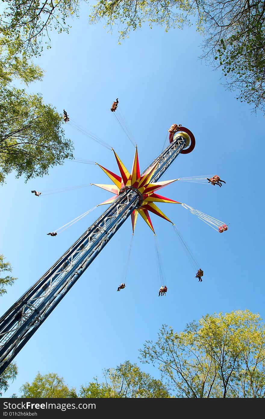 High air roundabout in entertainment park