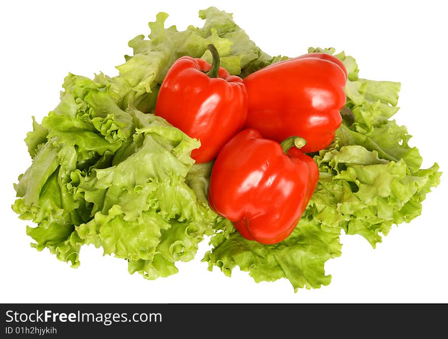 Red pepper on salad