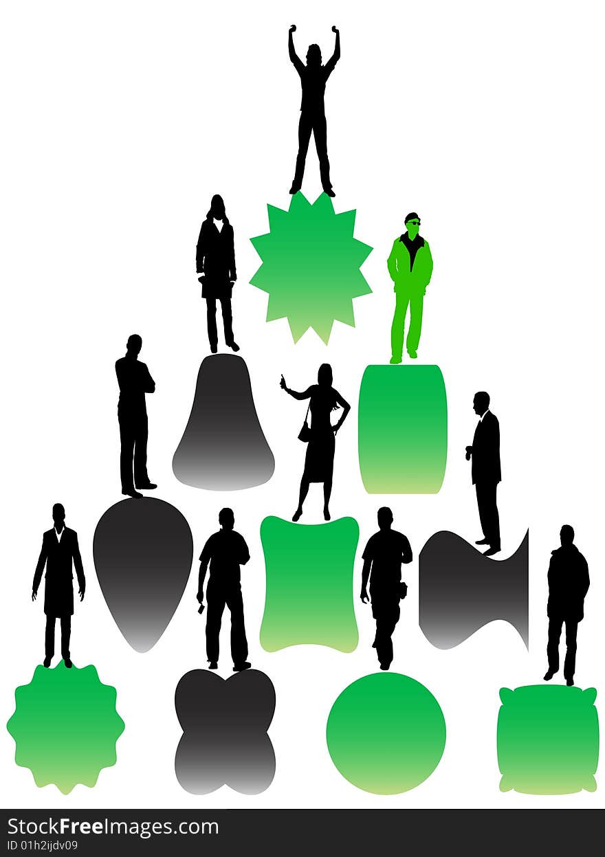 Business presentation with business silhouettes