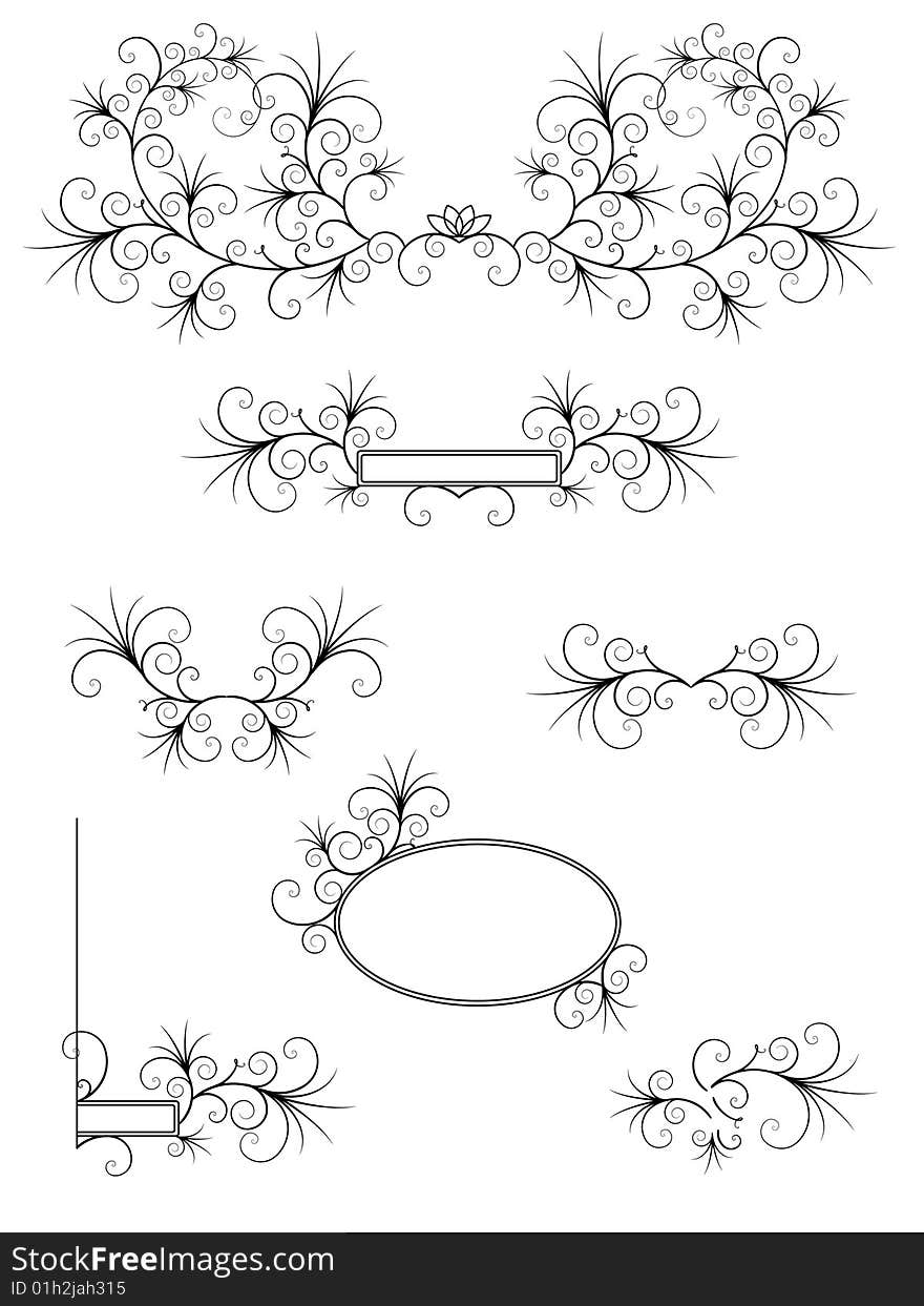 Set of decorative elements. There is in addition a vector format (EPS 8).